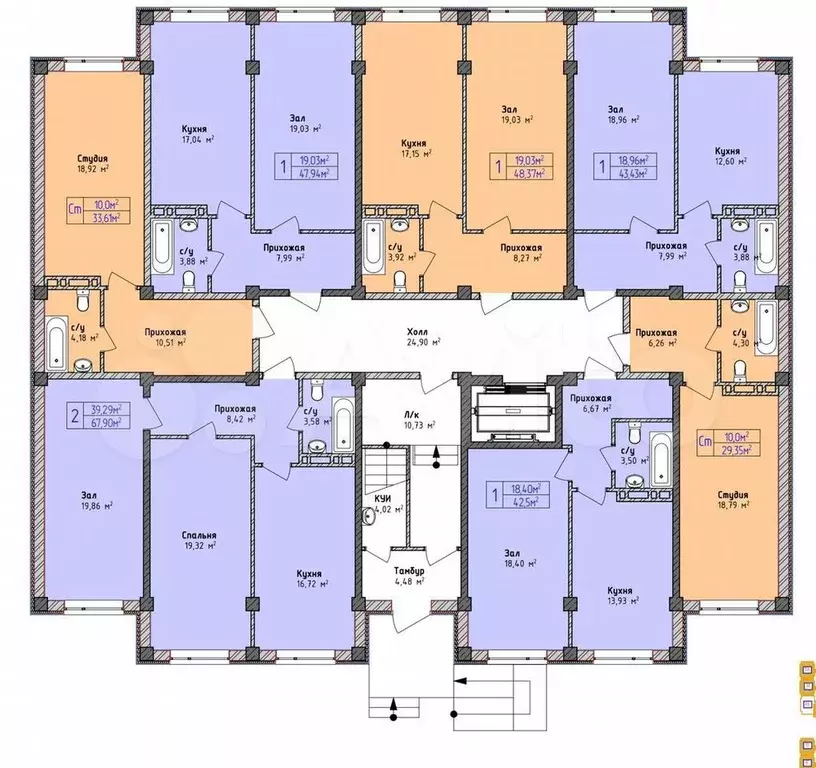 Квартира-студия, 33,6 м, 5/5 эт. - Фото 1