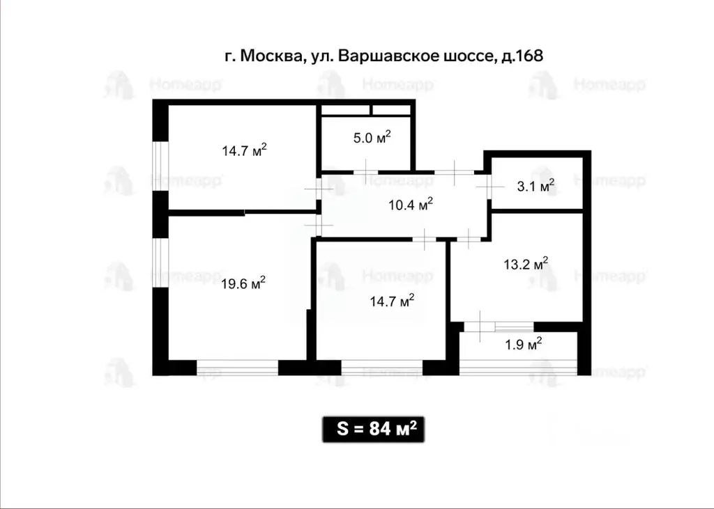 3-к кв. Москва Варшавское ш., 168 (84.0 м) - Фото 2