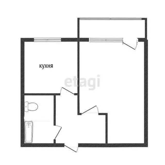 1-комнатная квартира: Кыштым, улица Интернационала, 79 (33.6 м) - Фото 0