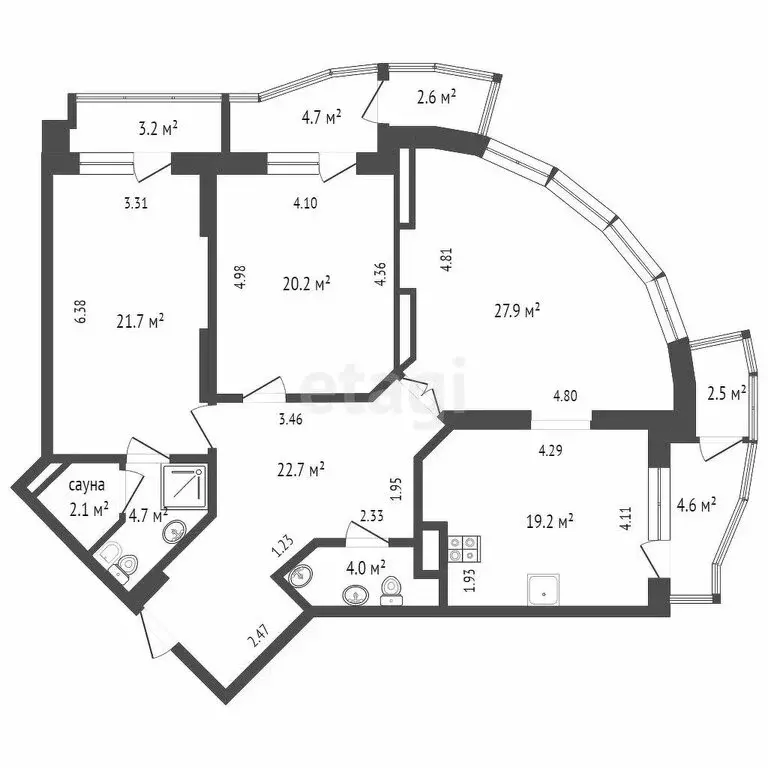 3-комнатная квартира: Тюмень, улица Малыгина, 90 (121.8 м) - Фото 0