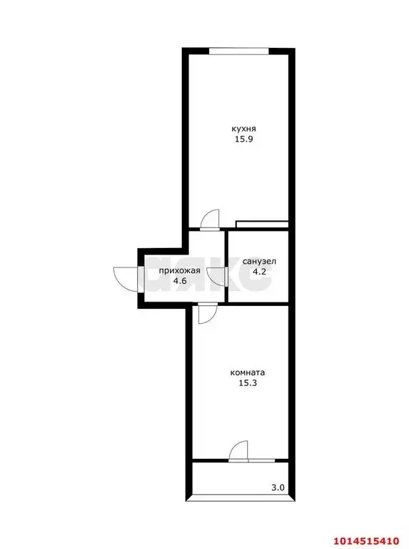 1-комнатная квартира: Краснодар, улица Наставников, 12к1 (43 м) - Фото 0