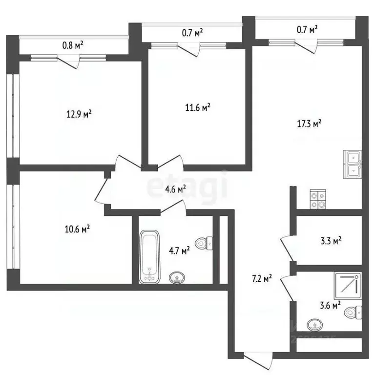 3-к кв. Москва Новоданиловская наб., 8к1 (80.0 м) - Фото 2