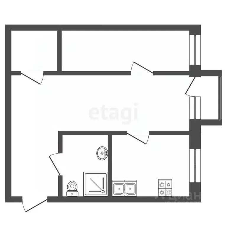 2-к кв. Тамбовская область, Тамбов Носовская ул., 17 (43.0 м) - Фото 2