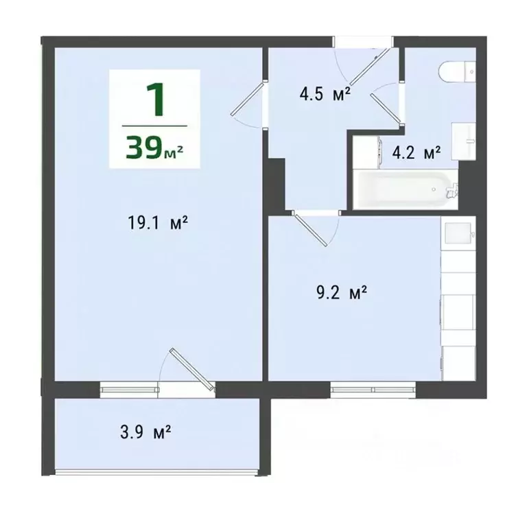 1-к кв. Омская область, Омск Заозерный мкр, ул. Сергея Тюленина, 4 ... - Фото 1