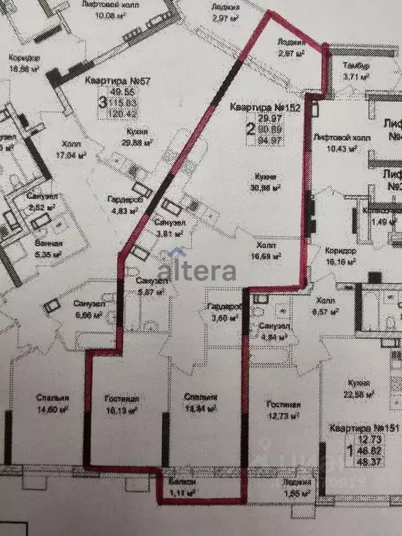 3-к кв. Татарстан, Казань ул. Аметьевская магистраль, 18к5 (90.1 м) - Фото 2