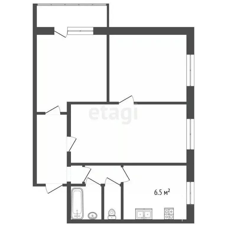 3-к кв. Москва ул. Лавочкина, 6К2 (48.8 м) - Фото 2
