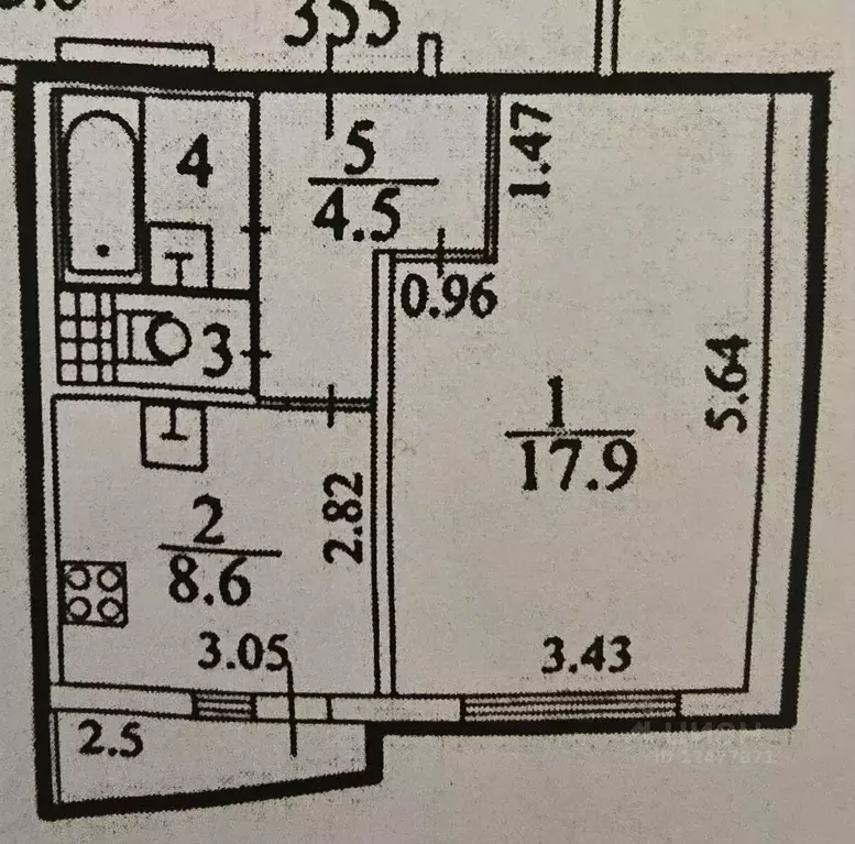 1-к кв. Санкт-Петербург ул. Маршала Захарова, 62к1 (35.3 м) - Фото 2