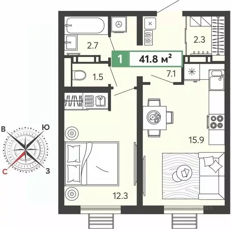 1-к кв. Пензенская область, Пензенский район, Засечный сельсовет, с. ... - Фото 1