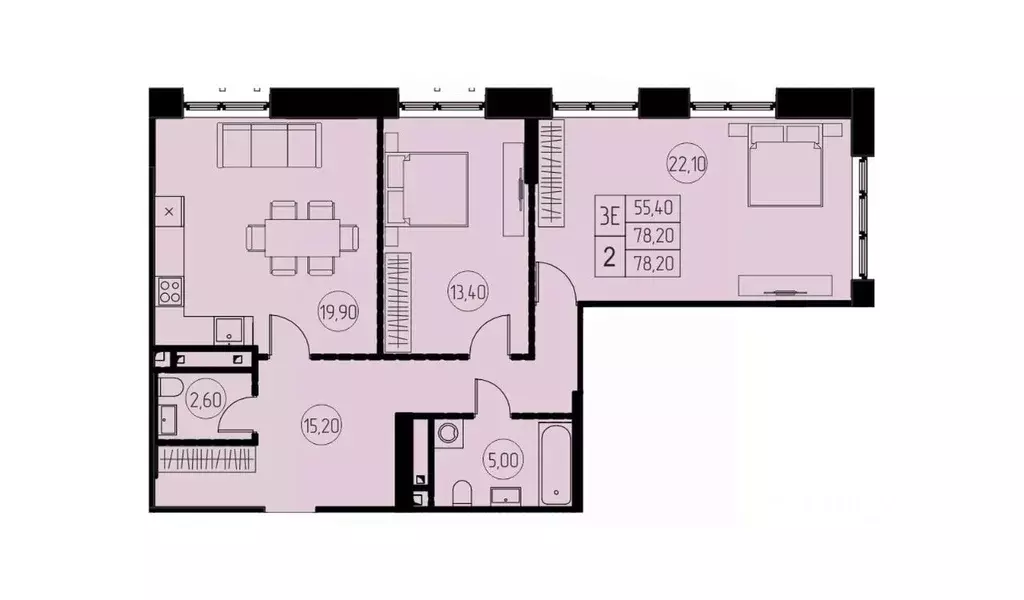 3-к кв. Московская область, Пушкино Писаревская ул. (78.2 м) - Фото 1