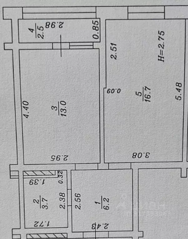 Квартира, 1 комната, 44 м - Фото 1