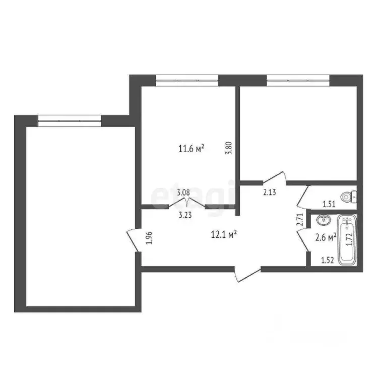 Комната Ханты-Мансийский АО, Сургут Ленинградская ул., 7 (11.6 м) - Фото 2