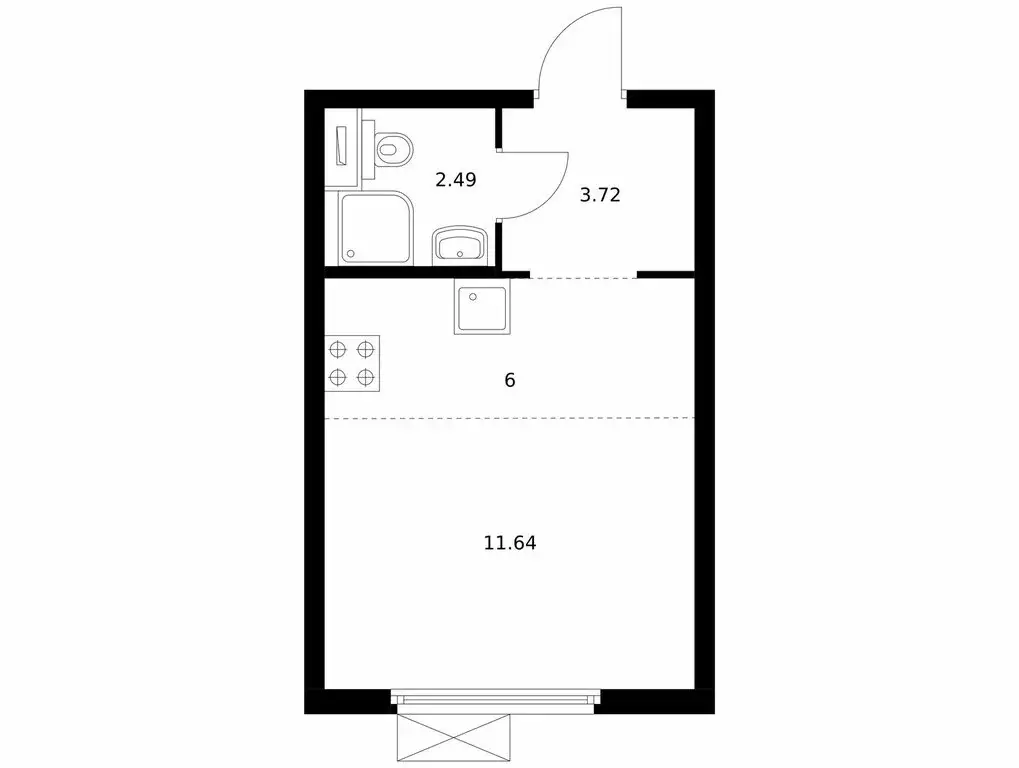 Квартира-студия: Москва, микрорайон Очаково (23.3 м) - Фото 0