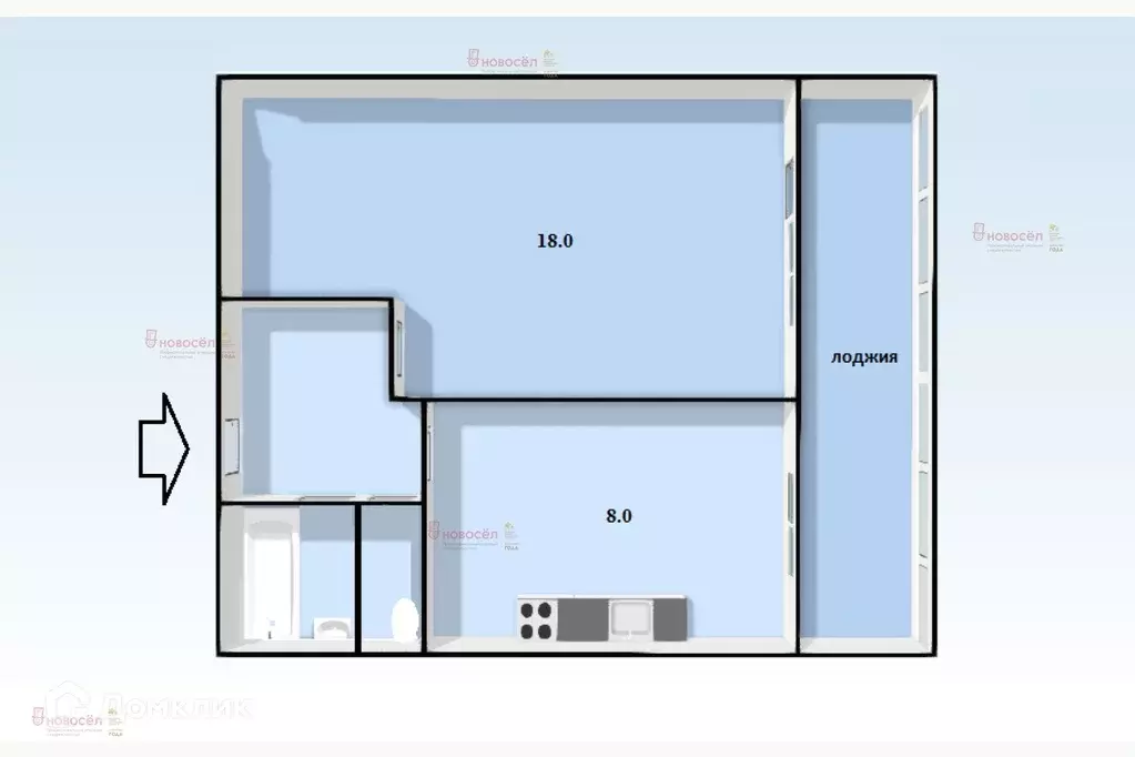 Продаётся 1-к квартира, 34 м - Фото 1