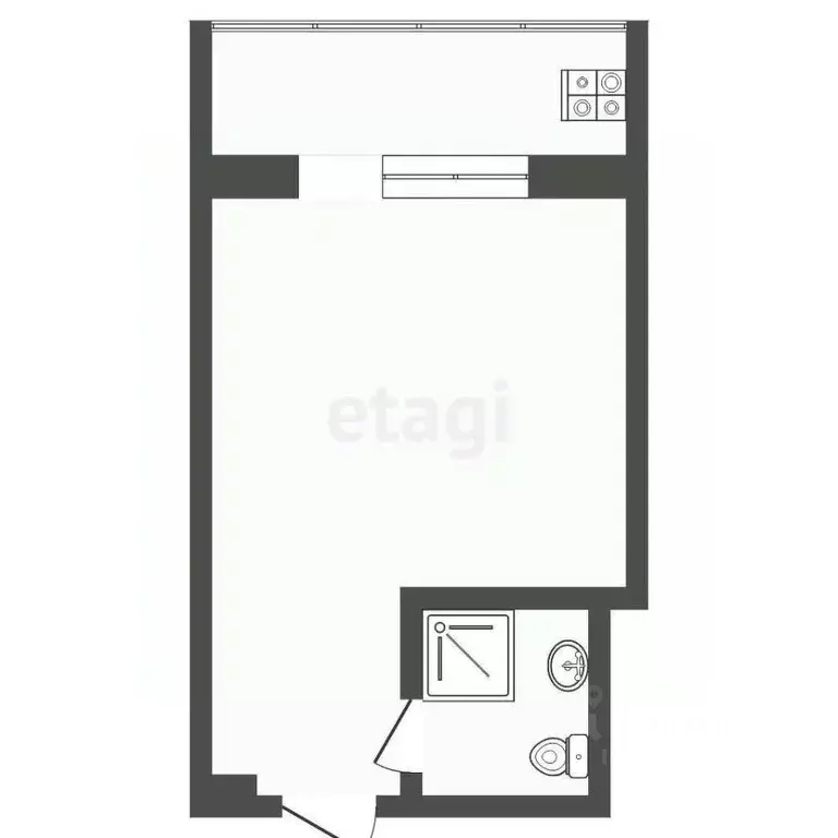 Студия Тюменская область, Тюмень ул. Мельникайте, 113 (13.2 м) - Фото 2