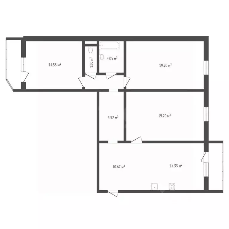 3-к кв. Тюменская область, Тюмень ул. Федюнинского, 62к2 (92.5 м) - Фото 2