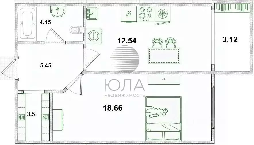 1-к кв. Санкт-Петербург Новоколомяжский просп., 17 (44.3 м) - Фото 2