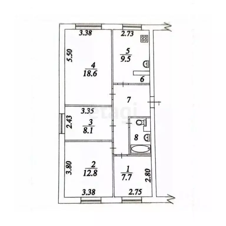 4-к кв. Вологодская область, Вологда ул. Маршала Конева, 22Б (70.5 м) - Фото 1