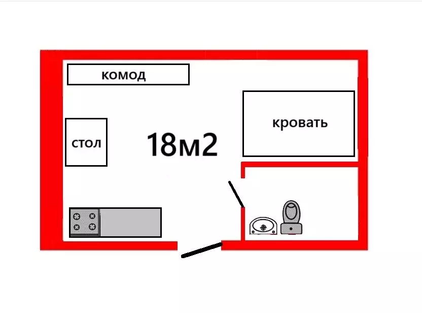 Квартира-студия: Санкт-Петербург, Тележная улица, 13В (18 м) - Фото 1