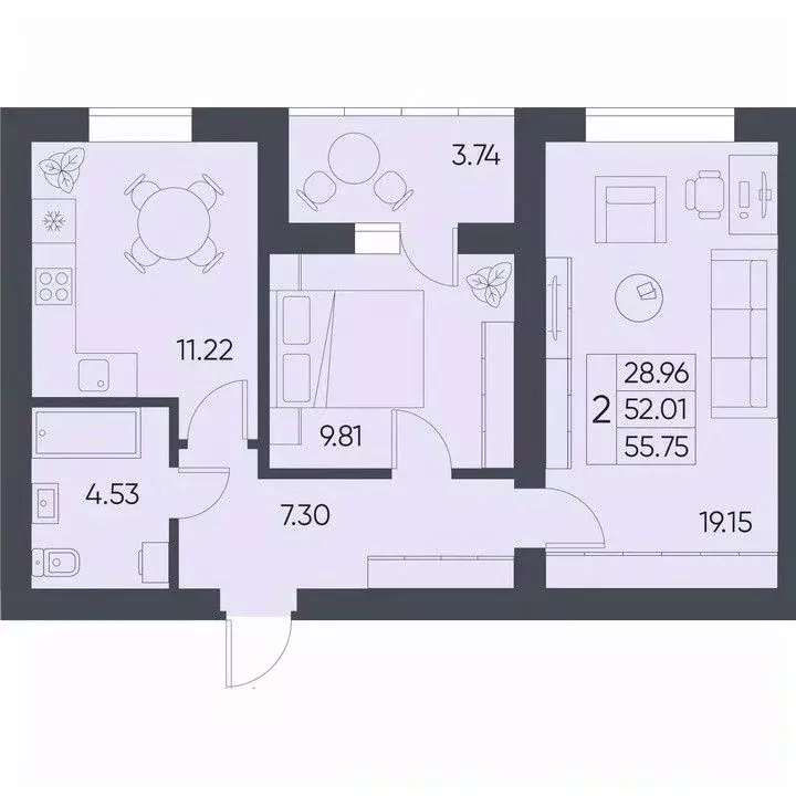 2-к кв. Саратовская область, Татищево рп  (55.75 м) - Фото 0
