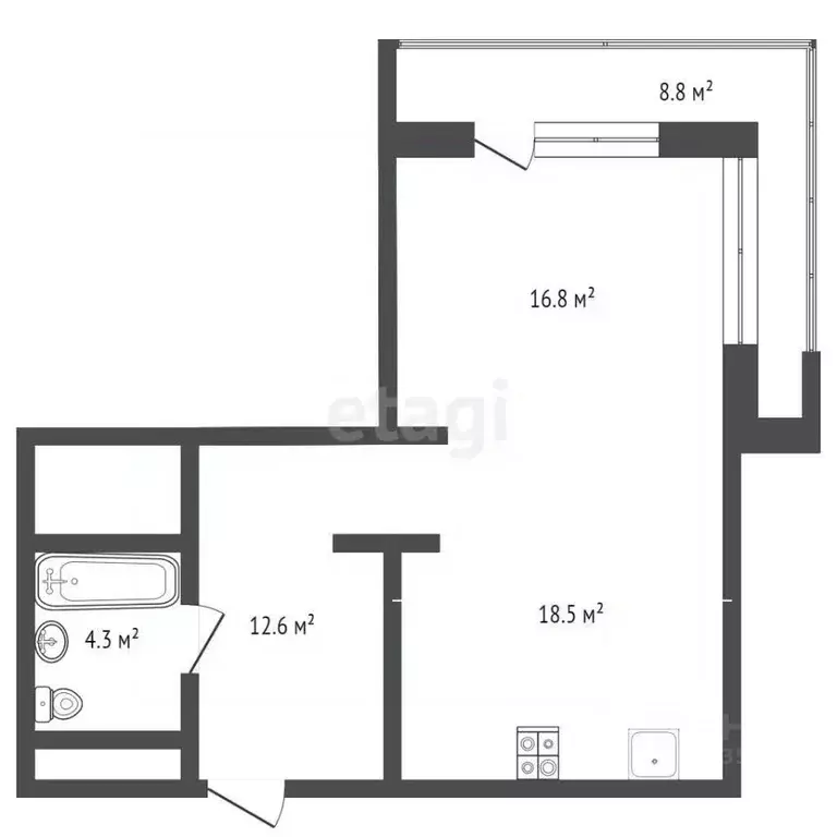 1-к кв. Краснодарский край, Новороссийск ул. Исаева, 44 (60.2 м) - Фото 1