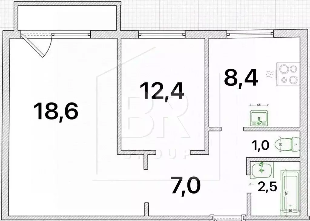 2-к кв. Санкт-Петербург Планерная ул., 43К1 (50.6 м) - Фото 1