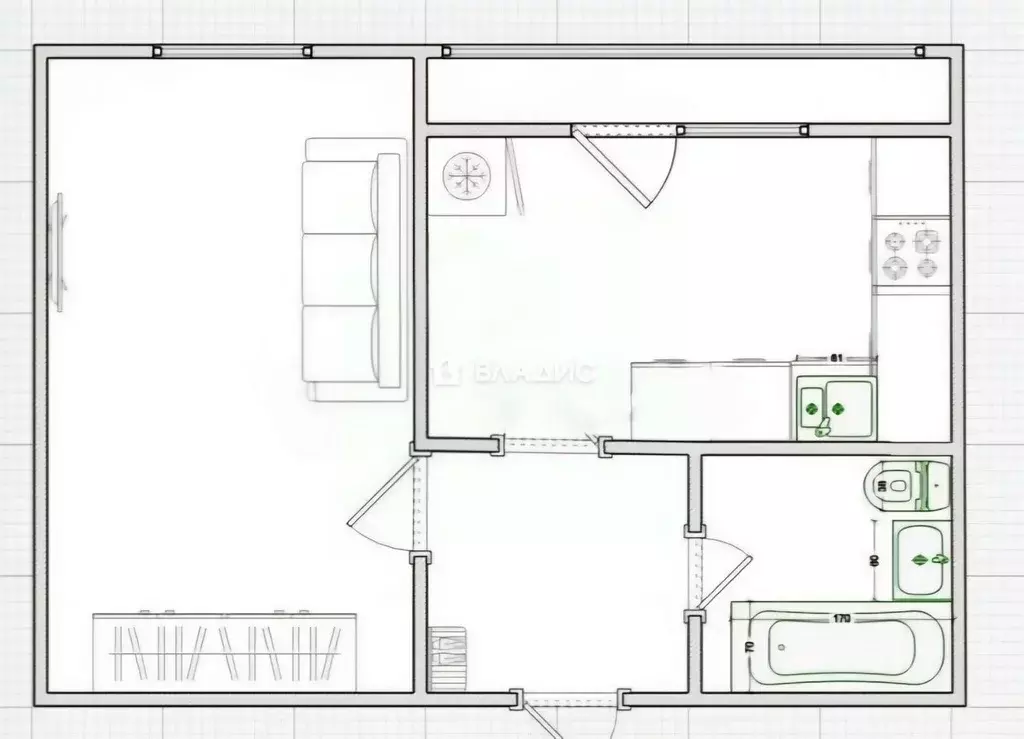 1-к кв. Пензенская область, Пенза ул. Сузюмова, 8 (28.4 м) - Фото 2