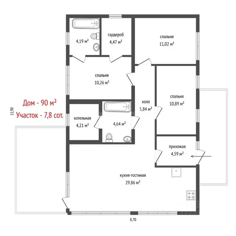 Дом в Свердловская область, Екатеринбург Изоплит жилрайон, 1 (90 м) - Фото 1