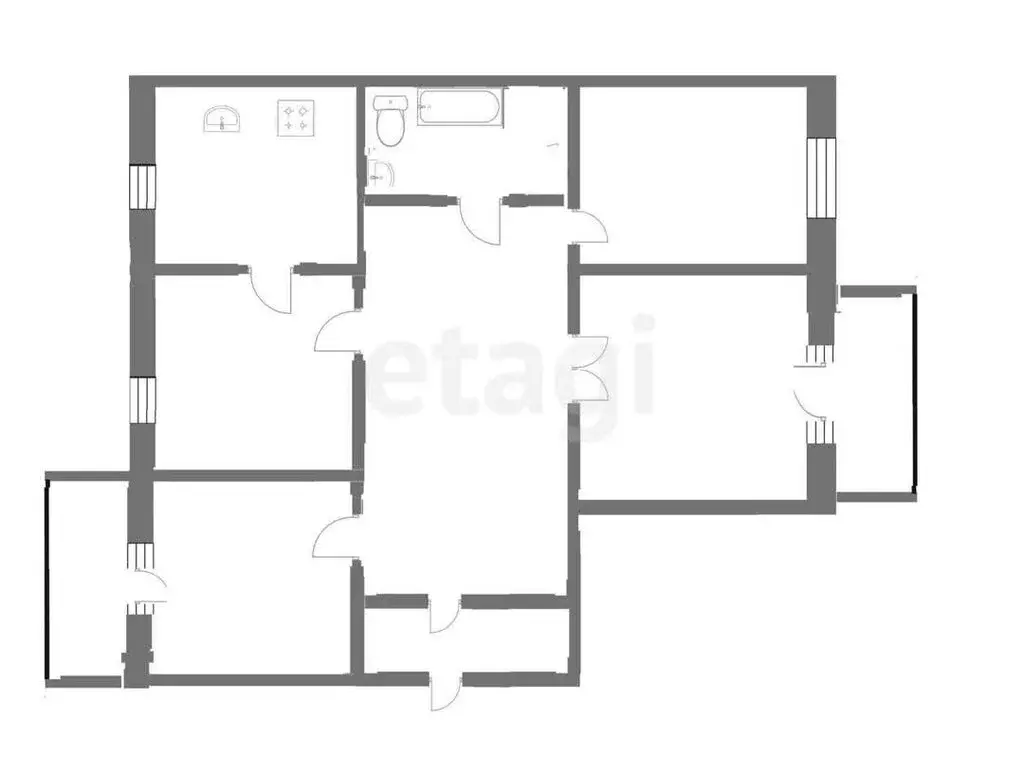 4-комнатная квартира: Бакал, Первомайская улица, 7 (78.2 м) - Фото 0