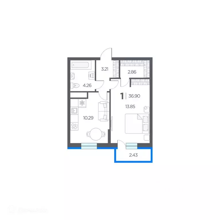 1-к кв. Рязанская область, Рязанский район, Дядьковское с/пос, с. ... - Фото 2