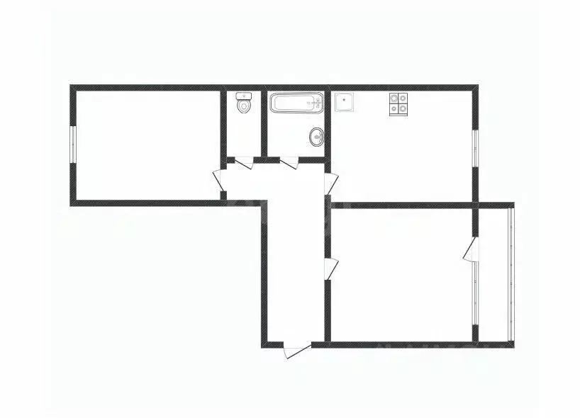 2-к кв. Костромская область, Нерехта ул. Карла Либкнехта, 32 (51.7 м) - Фото 2
