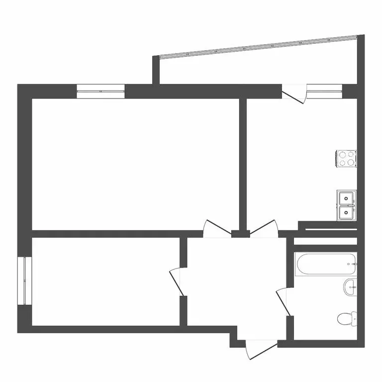2-комнатная квартира: Тюмень, улица Газовиков, 49 (43.3 м) - Фото 1