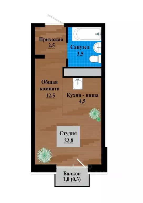 1-к кв. Забайкальский край, Чита просп. Маршала Жукова (22.8 м) - Фото 0