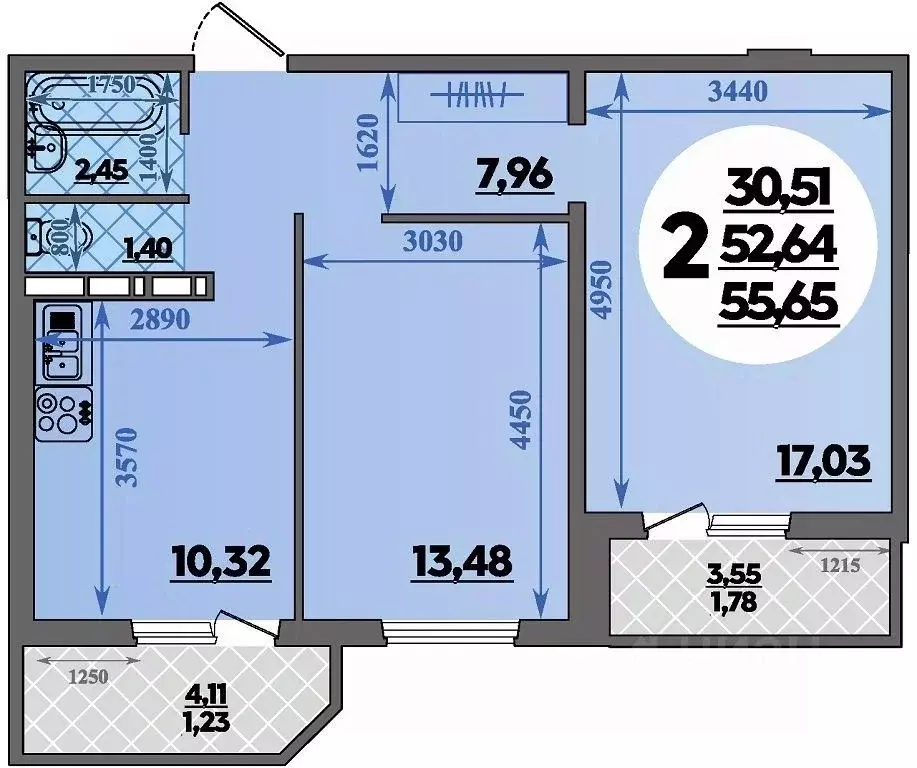 2-к кв. Краснодарский край, Краснодар ул. Генерал-лейтенанта ... - Фото 1