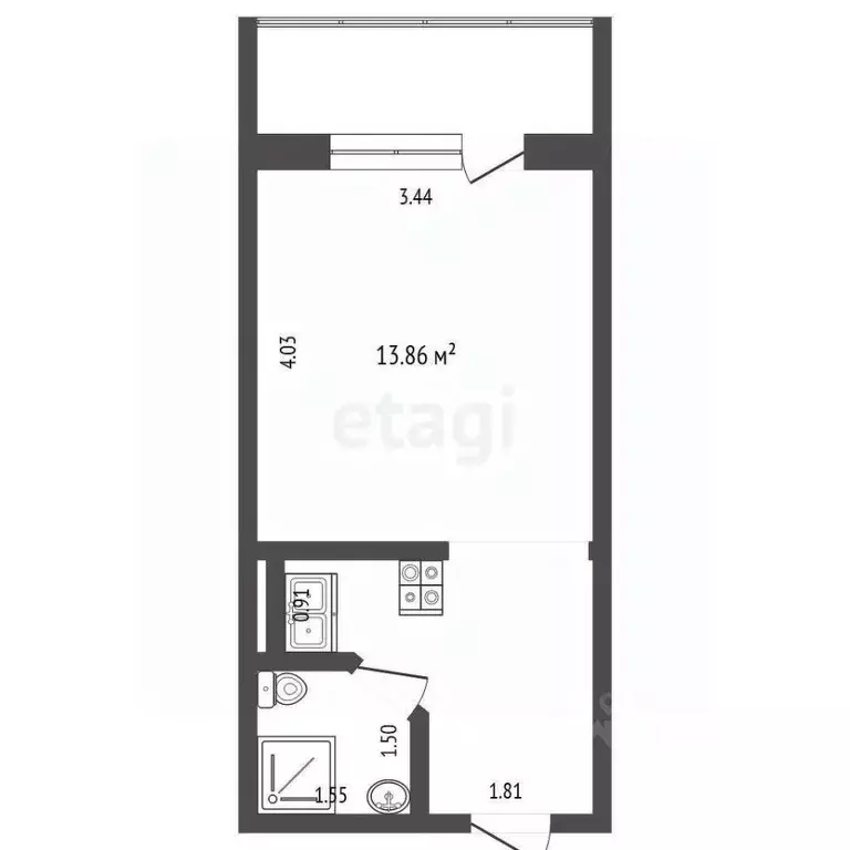 Студия Мордовия, Саранск ул. Тани Бибиной, 1/11 (22.2 м) - Фото 1