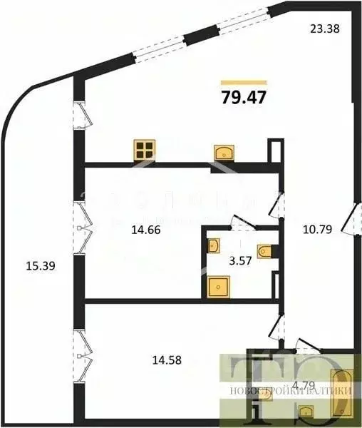 2-к кв. Калининградская область, Светлогорск ул. Нахимова (79.47 м) - Фото 0