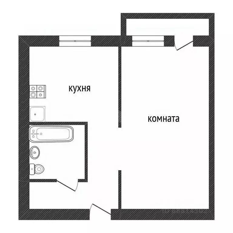 1-к кв. Ленинградская область, Кириши ул. Мира, 27 (28.3 м) - Фото 2
