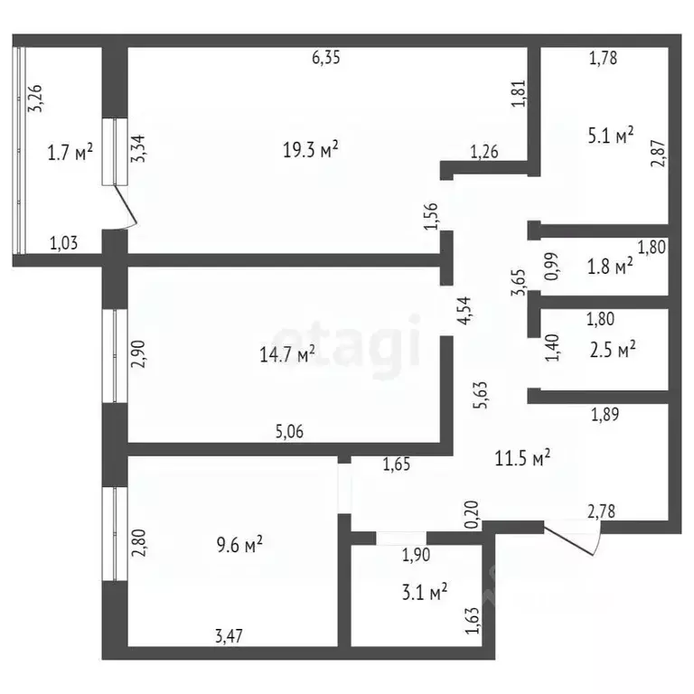 2-к кв. Брянская область, Брянск ул. Имени О.С. Визнюка, 14 (67.6 м) - Фото 1