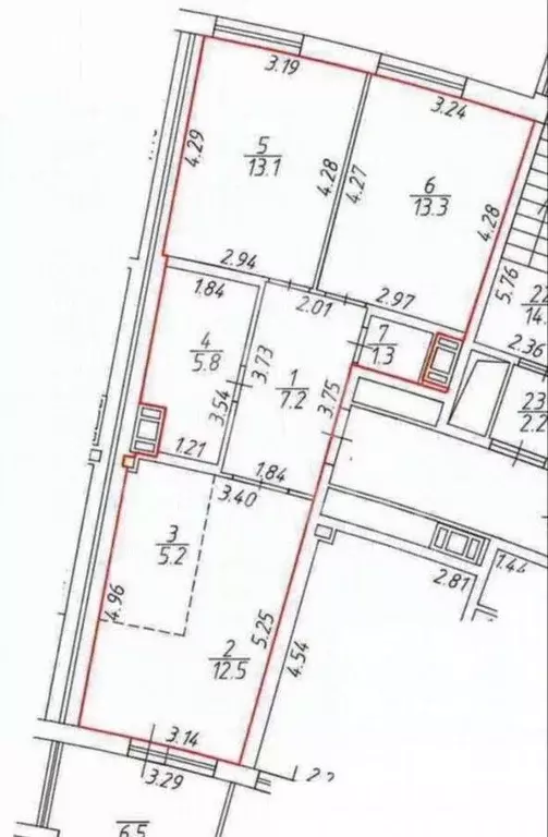 2-к кв. Санкт-Петербург наб. Миклухо-Маклая, 3к1 (62.0 м) - Фото 2