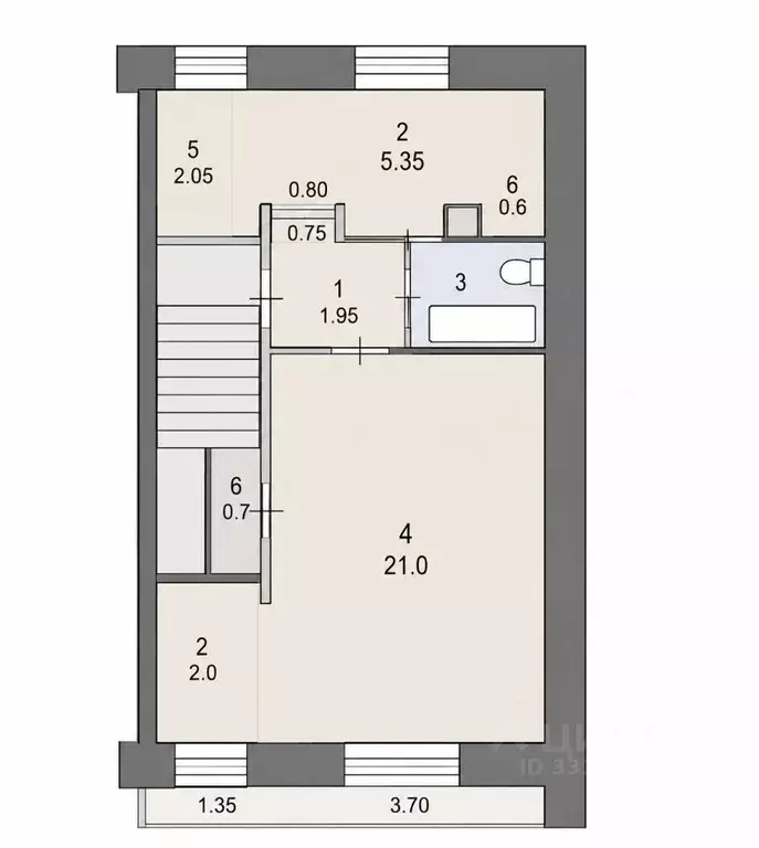 1-к кв. Иркутская область, Иркутск ул. Демьяна Бедного, 36 (37.0 м) - Фото 2