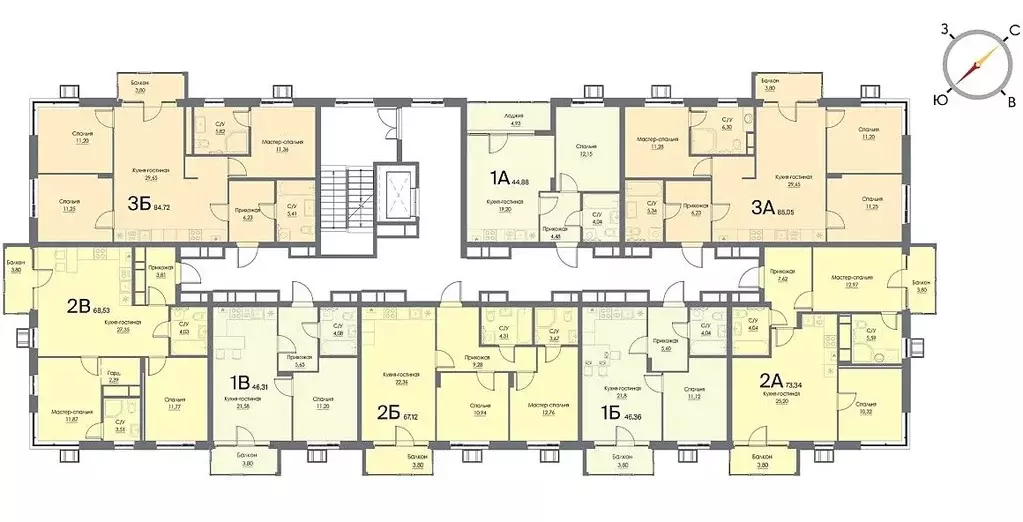 3-к кв. Тульская область, Щекино Начало ЖК, (85.05 м) - Фото 1