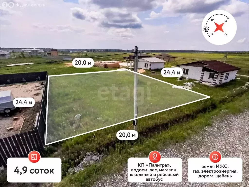 Участок в село Перевалово, Васильевская улица (4.9 м) - Фото 1