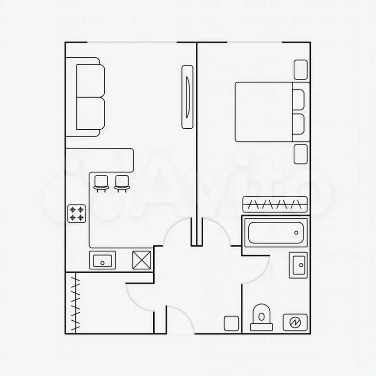 2-к. квартира, 43м, 3/28эт. - Фото 0