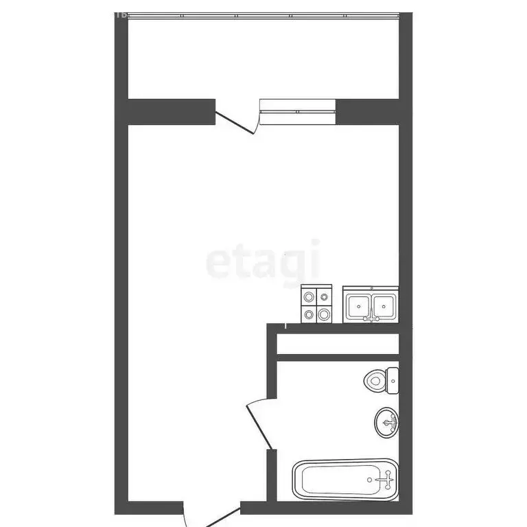 Квартира-студия: Патрушева, улица Александра Пушкина, 14 (23.4 м) - Фото 1