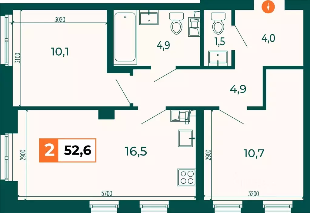 2-к кв. Свердловская область, Екатеринбург ВИЗ жилрайон, Квартал ... - Фото 1