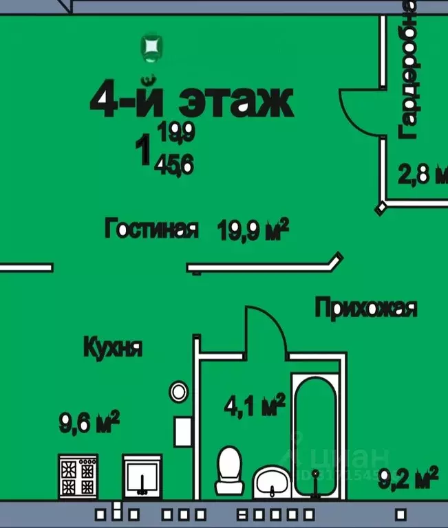 1-к кв. Тверская область, Тверь ул. Мусоргского, 36 (46.0 м) - Фото 1