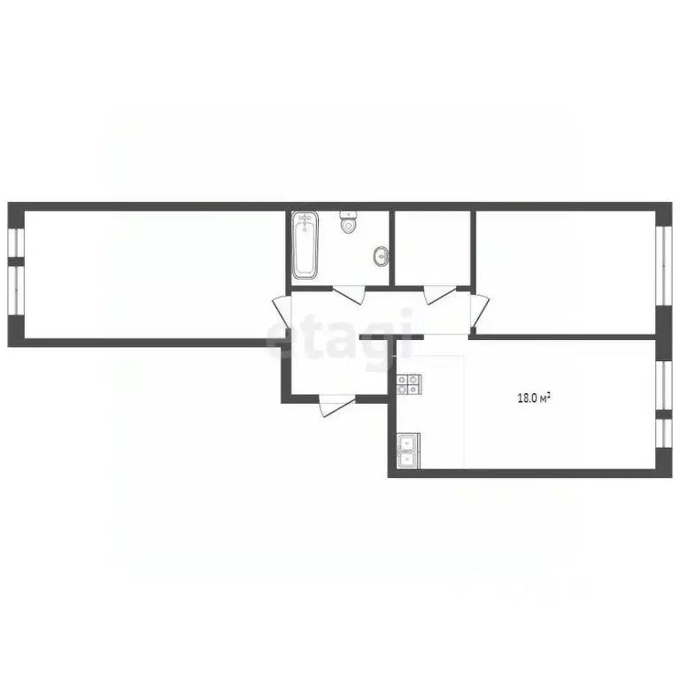 2-к кв. Тюменская область, Тюмень Полевая ул., 117к4 (65.4 м) - Фото 2