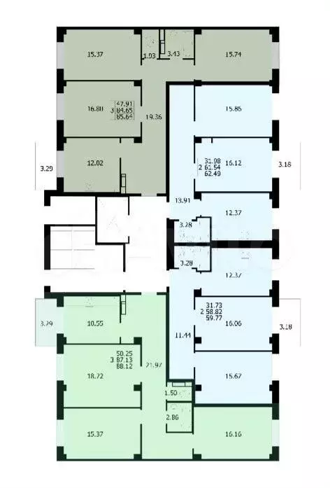 3-к. квартира, 88,1 м, 4/9 эт. - Фото 1