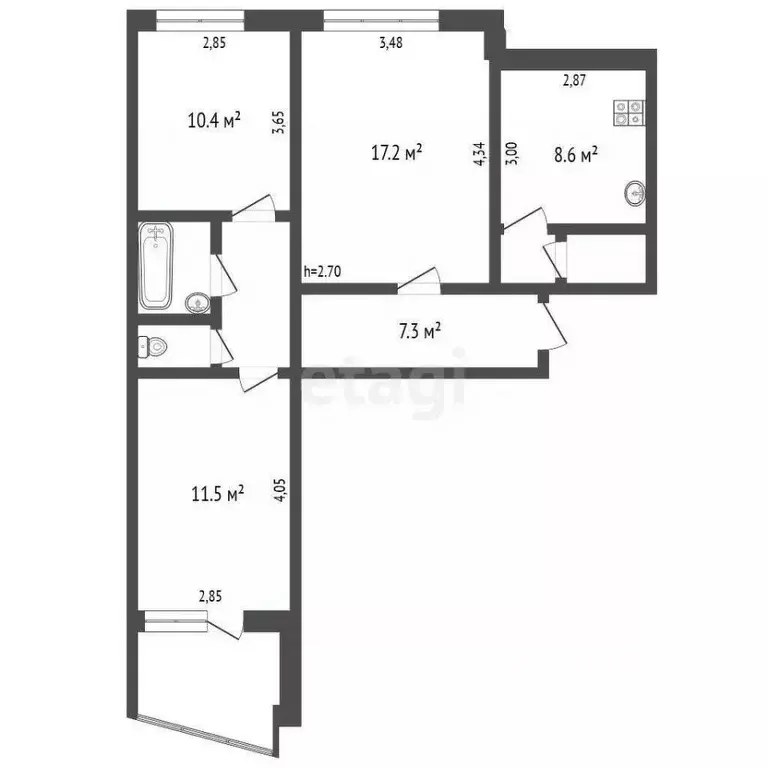3-к кв. Владимирская область, Ковровский муниципальный округ, пос. ... - Фото 2