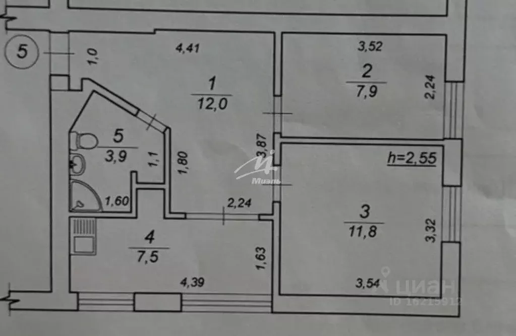 3-к кв. Севастополь ул. Гоголя, 45 (43.1 м) - Фото 2