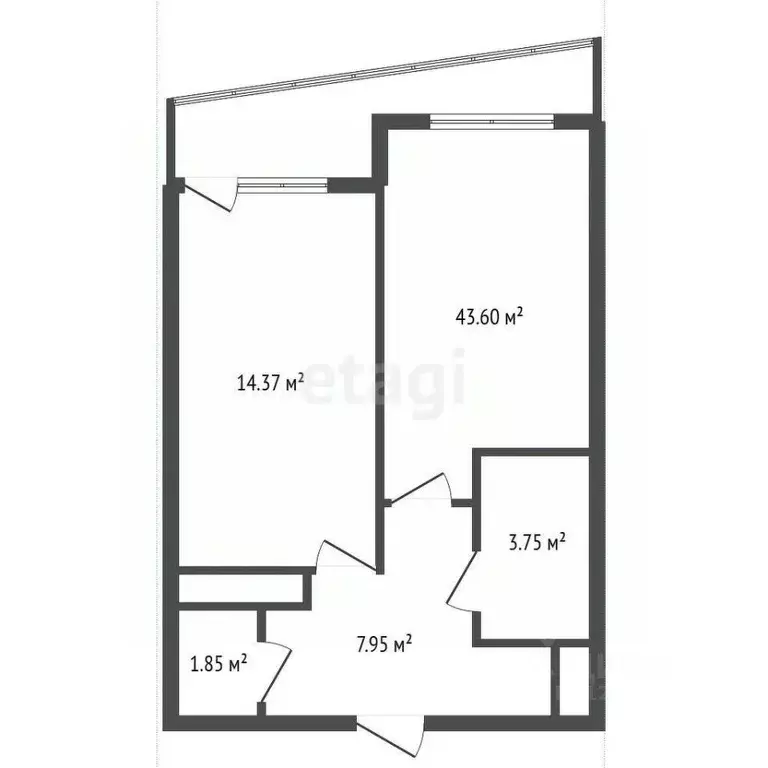 1-к кв. Воронежская область, Воронеж ул. 9 Января, 233/40 (43.0 м) - Фото 1